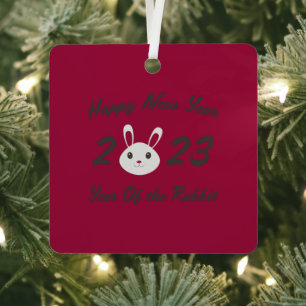 Ornement En Métal Bonne année 2023 Année du lapin