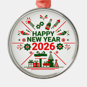 Ornement En Métal Bonne année 2026 Célébration