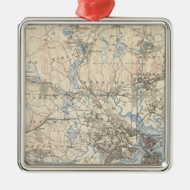 Ornement En Métal Boston, le Massachusetts (Devant)