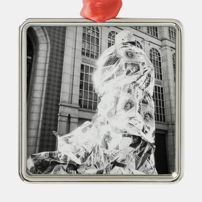 Ornement En Métal Boston, MA USA, un coureur à Foil Boston Marathon (Devant)