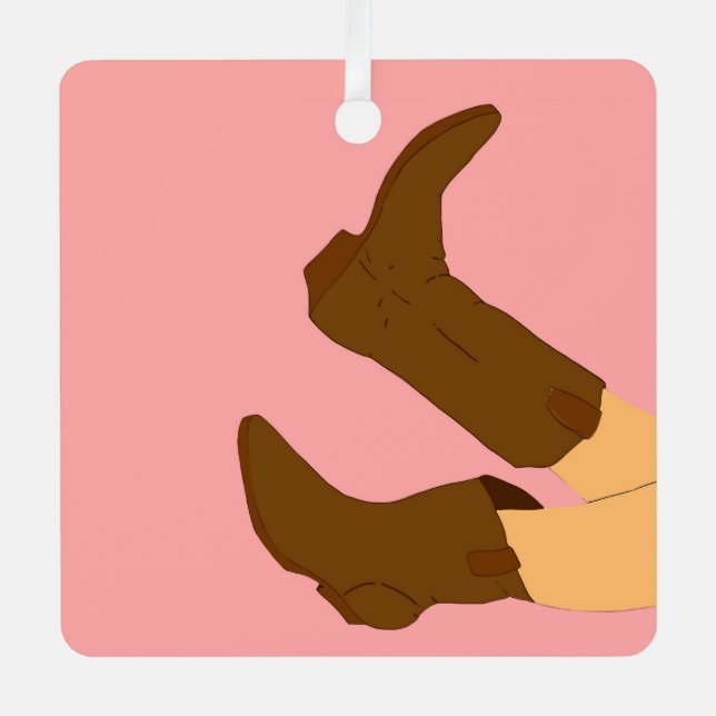 Ornement En Métal Bottes Cowboy (Recto)