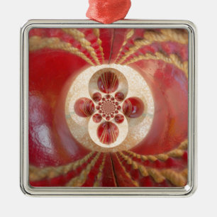 Ornement En Métal Boules de cricket rouge Art Abstrait Design d'impr