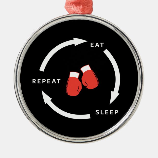 Ornement En Métal Boxer Boxer Manger Sommeil Répéter Le Ventilateur  (Devant)