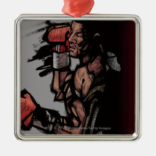 Ornement En Métal Boxeur se couchant