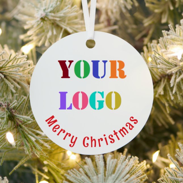 Ornement En Métal Branded Business Logo Christmas Ornaments Template (Insitu)