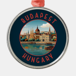 Ornement En Métal Budapest Hongrie Cercle retro désorganisé