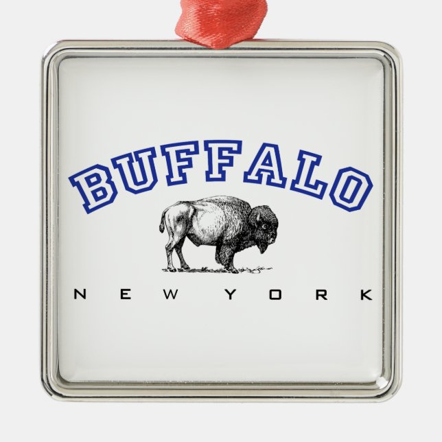 Ornement En Métal Buffalo, NY - bison (Devant)