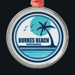 Ornement En Métal Burkes Beach Caroline du Sud Palm Tree Birds<br><div class="desc">Situé à proximité du parc communautaire Chaplin sur l'île Hilton Head,  Burkes Beach est l'une des plages les plus adaptées aux familles de l'État.</div>