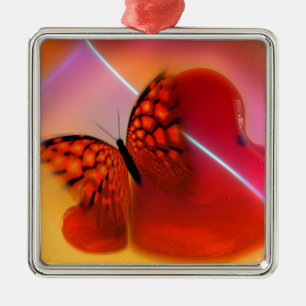 Ornement En Métal Butterfly and Hearts