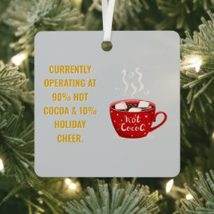 Ornement En Métal Cacao chaud amusant & fête de Noël festive de Noël