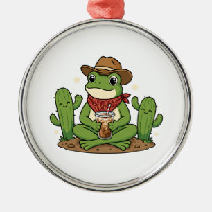 Ornement En Métal Cadeau de cow-boy grenouille western cactus amateu