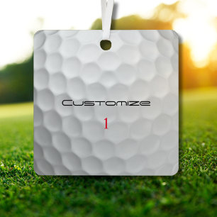 Ornement En Métal Cadeau de golf personnalisé avec nom et numéro per