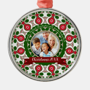 Ornement En Métal Cadeau de Noël de photo de famille