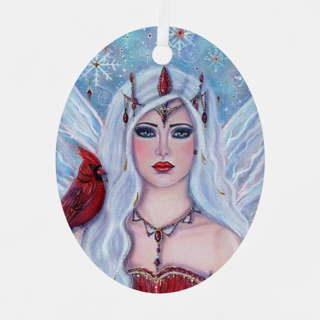 Ornement En Métal Cadeau de Noël Fairy By Renee Lavoie (Recto)