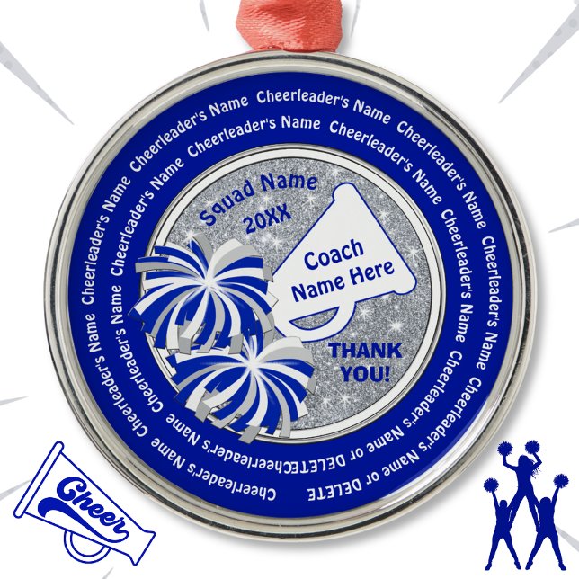 Ornement En Métal Cadeau Merci pour Cheer Coach, Personnalisé (Christmas Gift for Cheer Coach. Cheer Coach Ornaments. Cheap cheer coach gifts. Cheerleading Coach.)