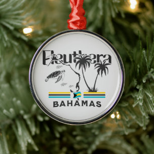 Ornement En Métal Cadeau souvenir Bahamas : Eleuthera Bahamas Drapea