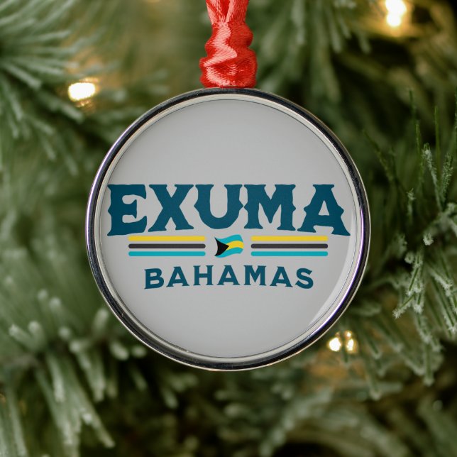 Ornement En Métal Cadeau souvenir Bahamas : Exuma Bahamas Independen (Arbre)