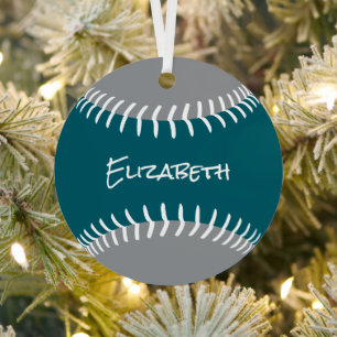 Ornement En Métal Cadeau souvenir softball baseball couleurs d'une é