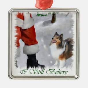 Ornement En Métal Cadeaux de Noël de Sheltie de chien de berger de