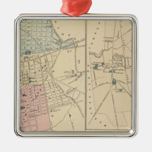 Ornement En Métal Camden, Atlantic City, Woodbury, Mt Holly (Devant)