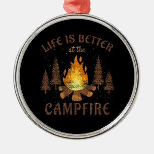 Ornement En Métal Camping - La vie est meilleure au coin du feu de c