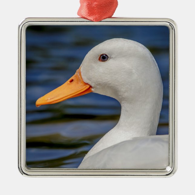 Ornement En Métal Canard colvert blanc (Devant)