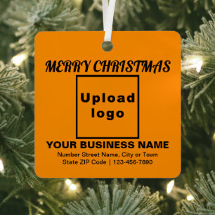 Ornement En Métal Carré couleur orange de Noël professionnel