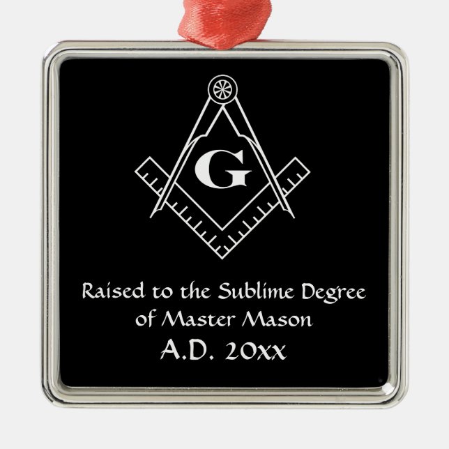 Ornement En Métal Carré et boussole avec l'encart G (blanc) (Devant)