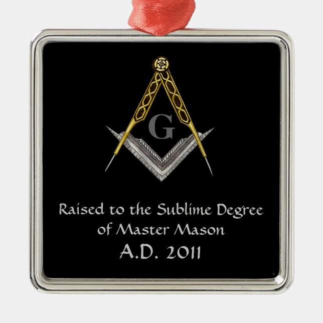 Ornement En Métal Carré et boussole avec tout l'oeil voyant (Devant)