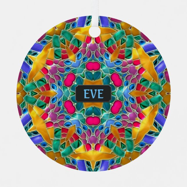 Ornement En Métal Carreaux en verre étincelant - Xmas Kaleidoscope (Recto)