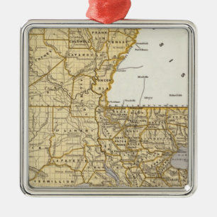 Ornement En Métal Carte Atlas Louisiane