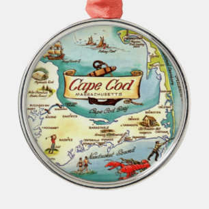 Ornement En Métal Carte de Cape Cod MA