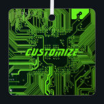 Ornement En Métal Carte de circuit électronique écologique à circuit<br><div class="desc">Cadeaux de circuits imprimés personnalisés pour les geeks ou cadeaux pour les nerds. En voici un pour l'Ordinateur Nerd ou Geek en chacun de nous. Geek Sortez votre Nerd avec cette carte de circuit électronique PCB personnalisée. Il s'agit d'une image de fond d'une carte de circuit imprimé ou d'une carte...</div>