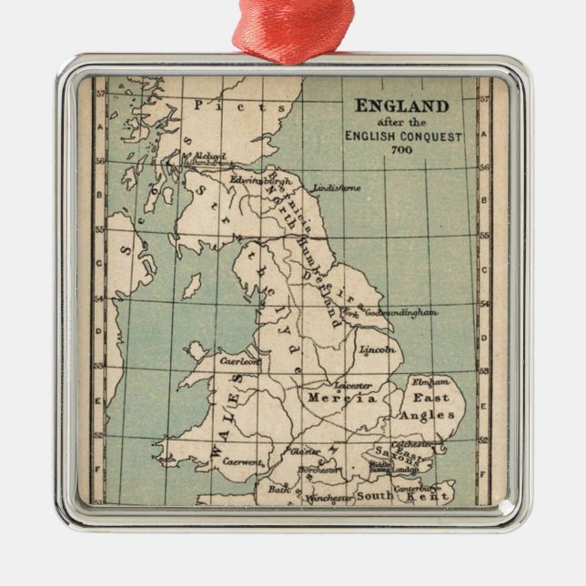 Ornement En Métal Carte de la vieille Angleterre (Devant)