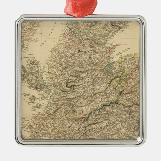 Ornement En Métal Carte de l'Angleterre (Devant)