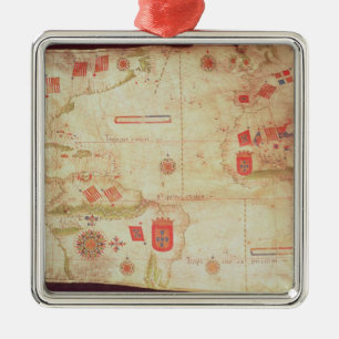 Ornement En Métal Carte de l'Océan Atlantique, c.1550