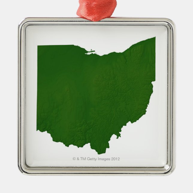 Ornement En Métal Carte de l'Ohio (Devant)