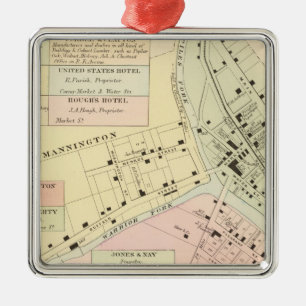 Ornement En Métal Carte de Mannington, la Virginie Occidentale