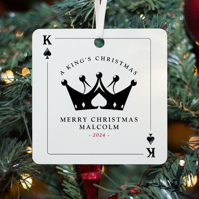 Ornement En Métal Carte de Poker King of Spades Casino Noël (King of Spades Casino Poker Card Christmas Metal Ornament
)