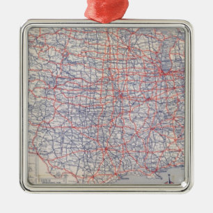 Ornement En Métal Carte de route Etats-Unis