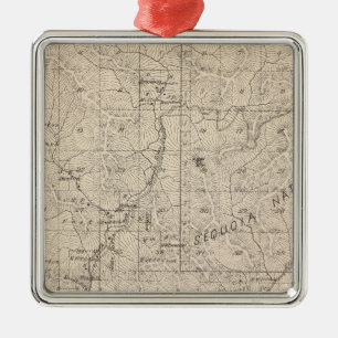 Ornement En Métal Carte de section de T1617S R2829E Tulare County