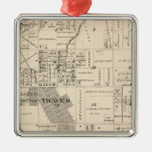 Ornement En Métal Carte de section de T17S R23E Tulare County