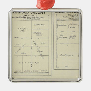 Ornement En Métal Carte de section de T23S R2021E Tulare County