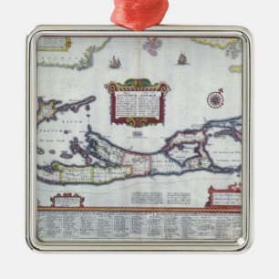 Ornement En Métal Carte des Bermudes