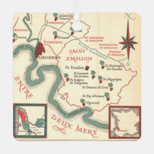 Ornement En Métal Carte des vins de Bordeaux Saint-Emilion