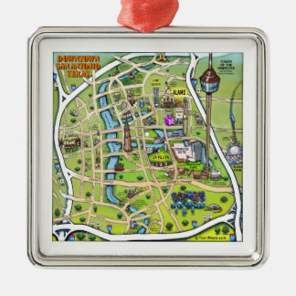 Ornement En Métal Carte du centre de bande dessinée de San Antonio