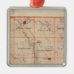 Ornement En Métal Carte du comté de Dallas, état de l'Iowa