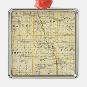 Ornement En Métal Carte du comté de Wayne