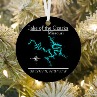 Ornement En Métal Carte du lac des Ozarks Missouri