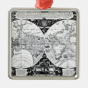 Ornement En Métal Carte du monde